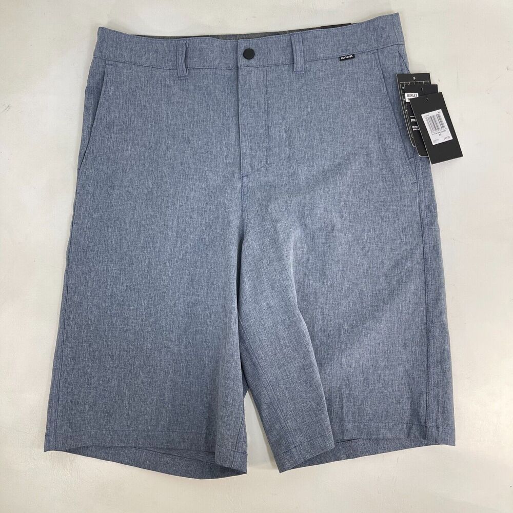 Hurley Shorts Mens Size 30 Phantom Stretch Hybrid Walkshorts Heather Blue Hiking